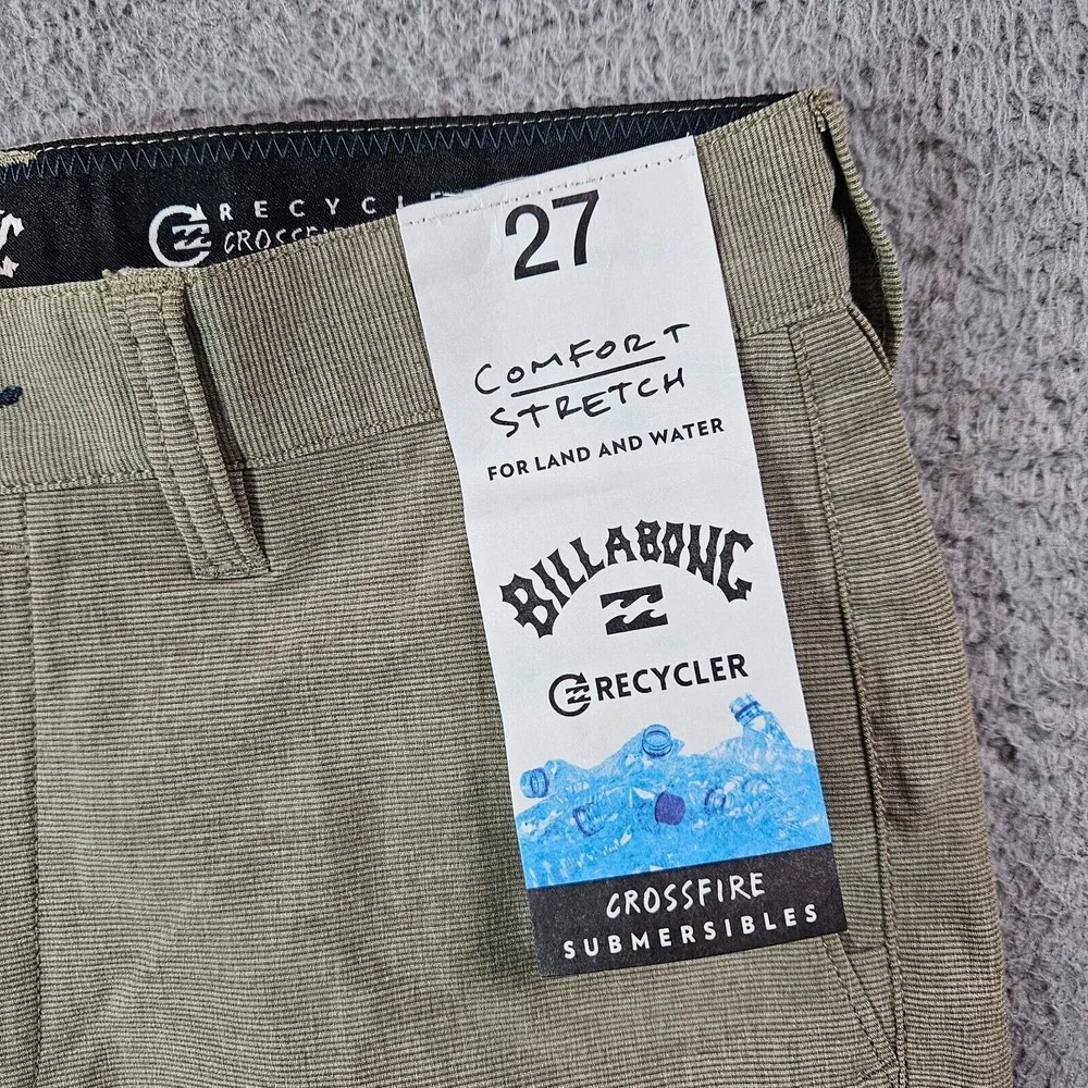 NWT Billabong Boys Shorts 27‎ Crossfire Submersibles Land & Water Stretch Khaki